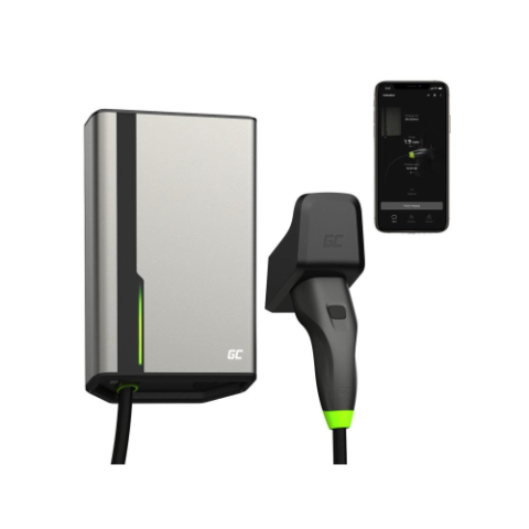 GREEN CELL HABUDEN SMART EV CHARGING STATION WALLBOX 22KW 32A CON CAVO TIPO 2 7,5M